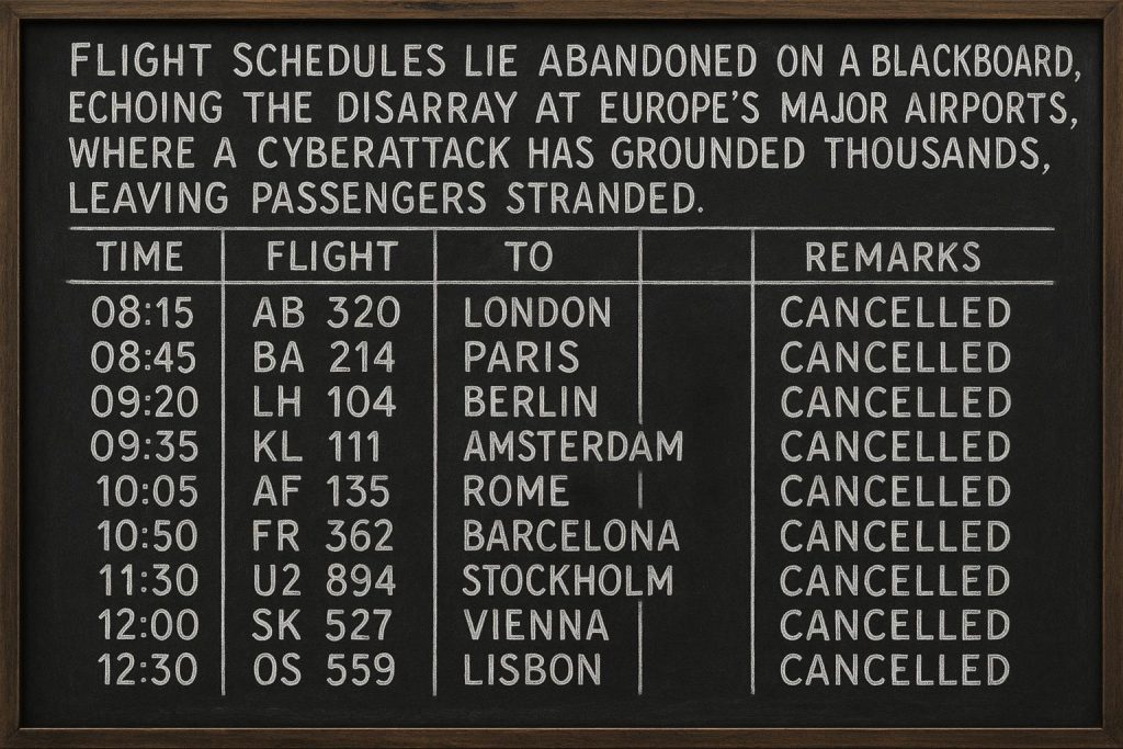 Major European airports face unprecedented delays after cyberattack on critical service provider