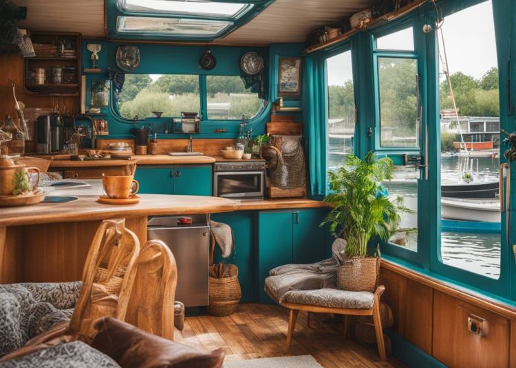 Take a look inside the London houseboat where this couple pays $2,236/month to live on a 65-ft boat