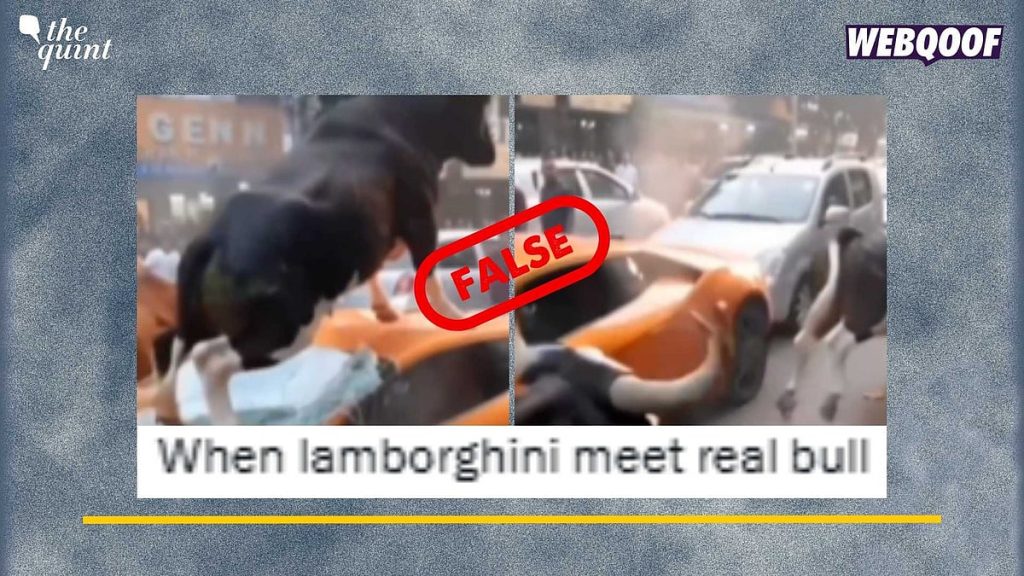 Video of Cow Attacking Luxury Car in India Is AI-Generated, Not Real