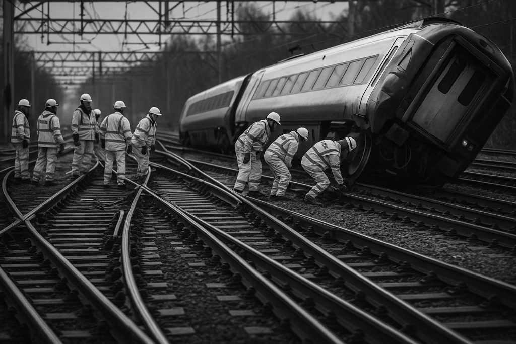 Train derailment near Milton Keynes causes prolonged disruption on West Coast Main Line
