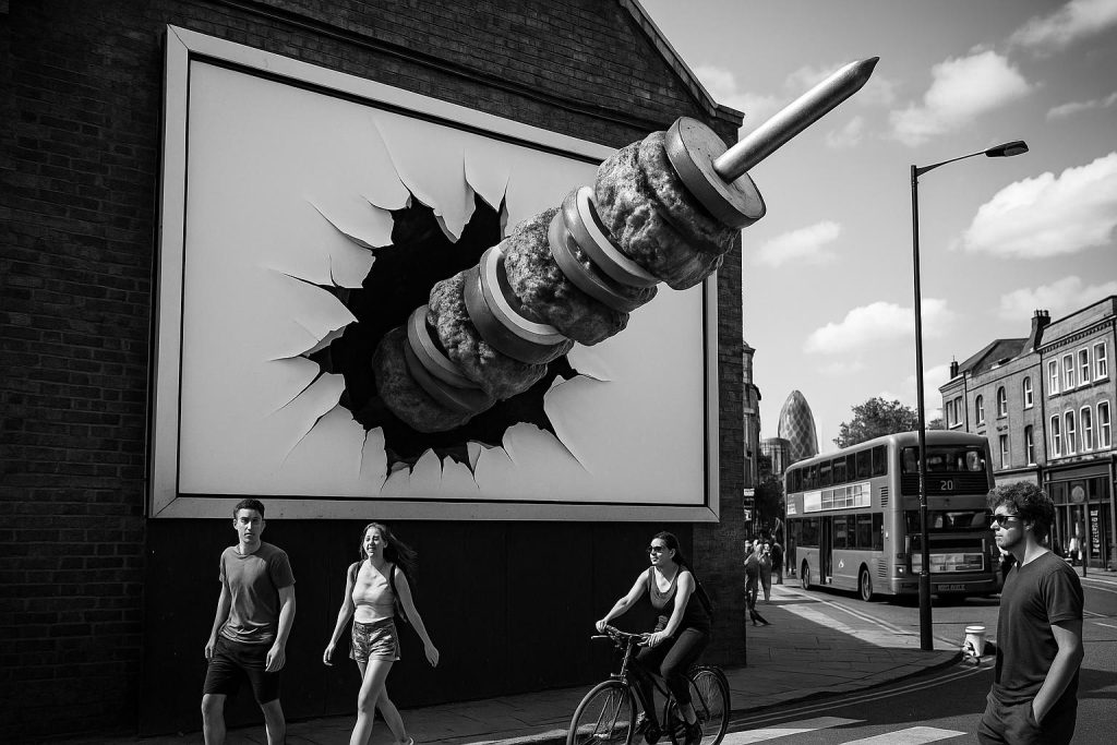 Waitrose’s giant 3D kebab billboards and bold price cuts redefine summer food marketing in London